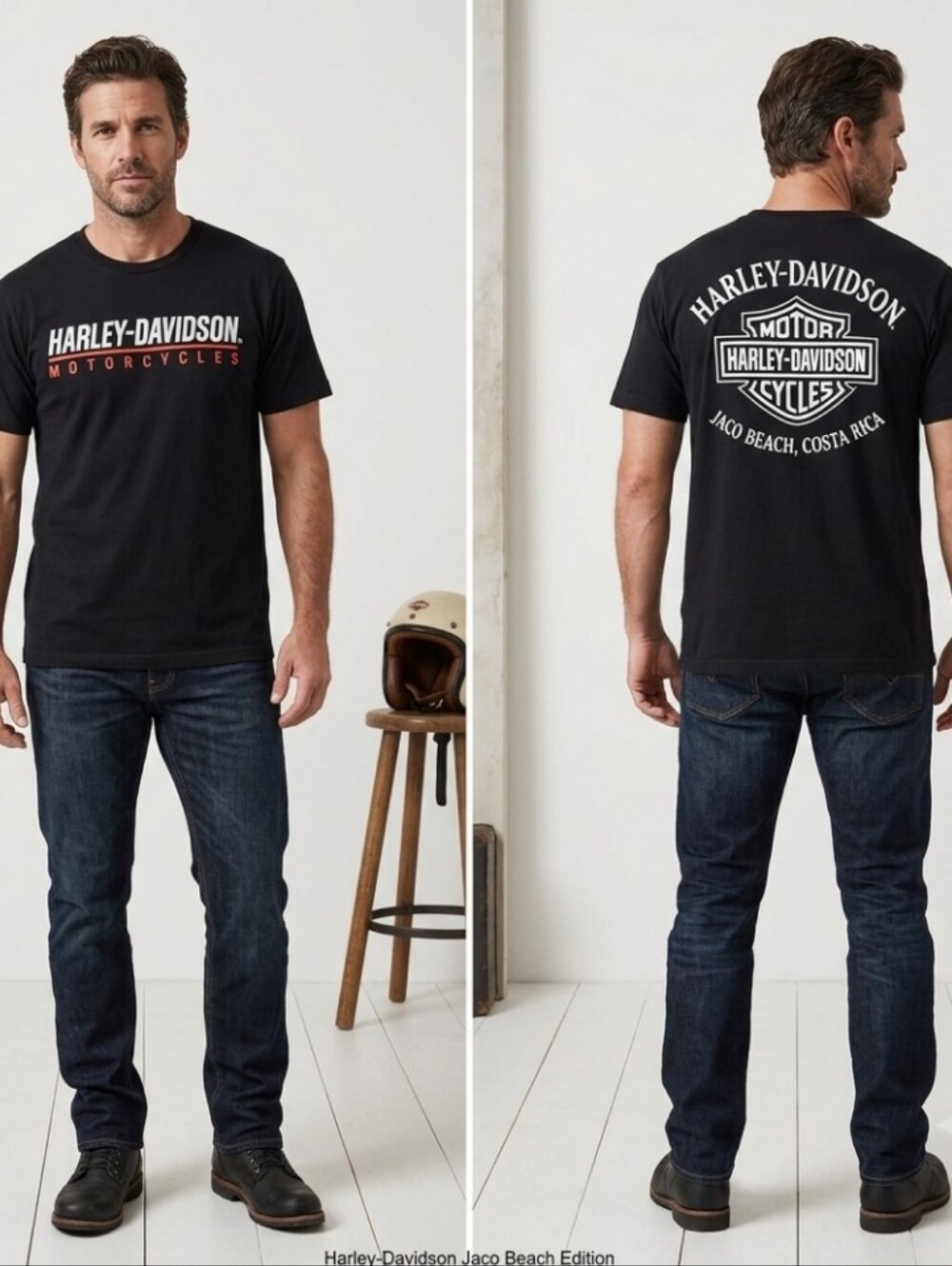 Harley-Davidson Men's T-Shirt Jaco Beach Costa Rica Graphic Tee Size M Black